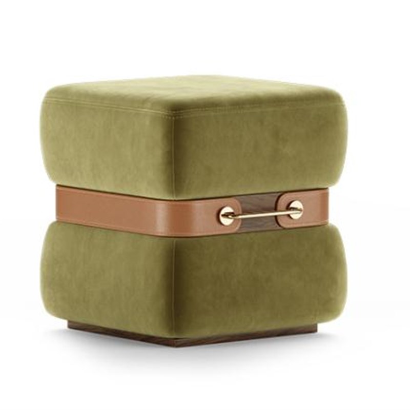 高端设计师款矮凳创意金属实木圆凳布艺线条河流长凳卧室床尾凳