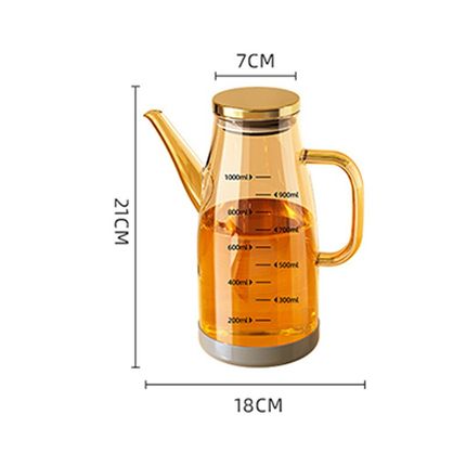 新款高硼硅玻璃防漏油壶厨房家用调料瓶酱油醋不挂油装油容器油瓶