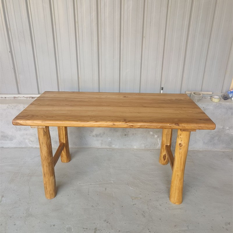 实木桌子老榆木桌子复古茶桌茶台民俗长条餐桌家用原木简约桌面书