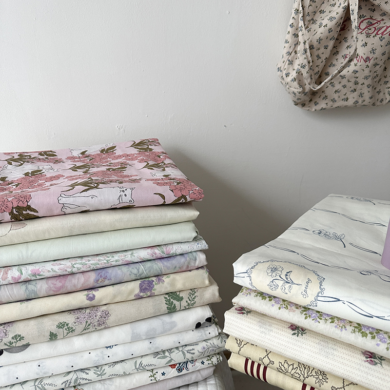 ~单品集合~全棉斜纹印花小清新碎花床单床笠被套枕套单人双人