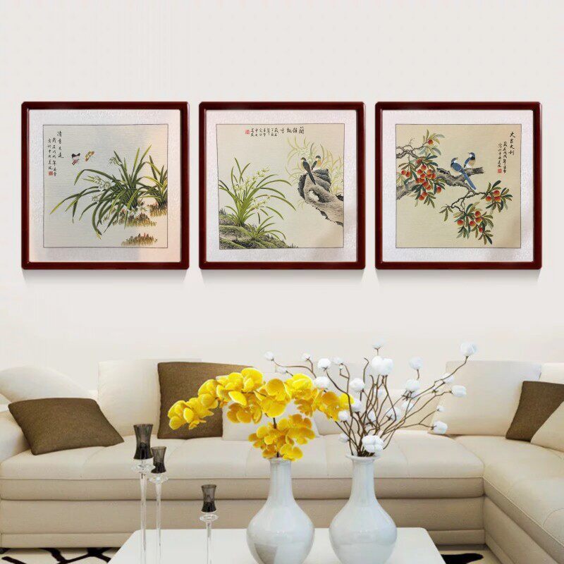 四尺斗方工笔花鸟国画凌雪手绘客厅餐厅卧室玄关走廊电视背景挂画