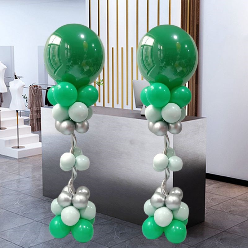 36寸套波波球加厚大气球立柱伸缩杆金属玫红开业提车生日布置装饰