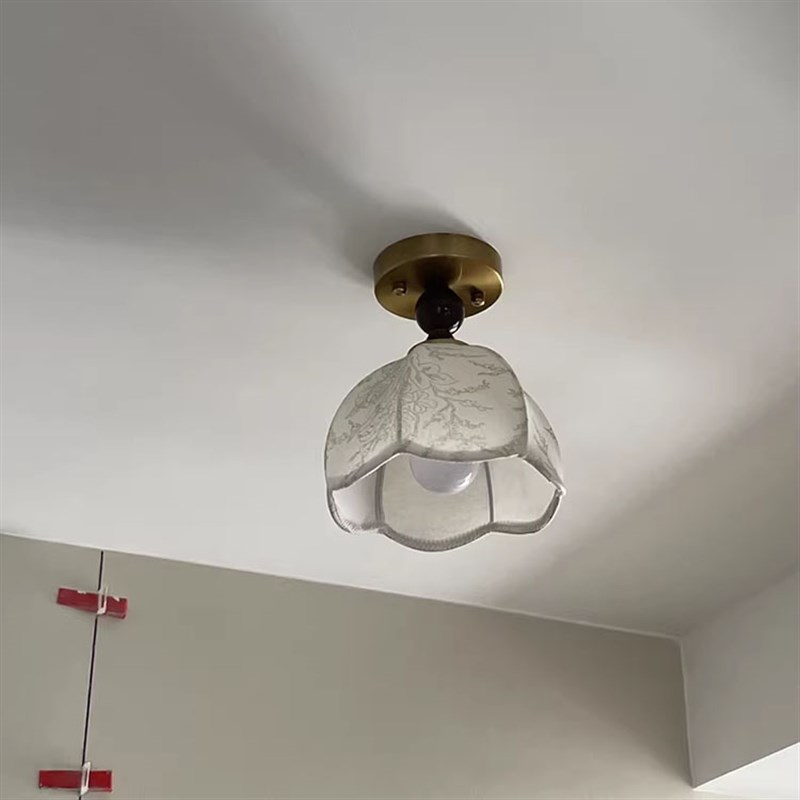 法式中古床头吊灯 壁灯侘寂风玄关吸顶灯实木布艺吧台3头餐厅吊灯