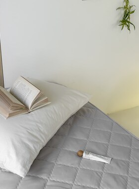 夹棉牀笠牀垫灰色保护套全棉席梦思褥子套防尿垫全包防尘1.5m1.8