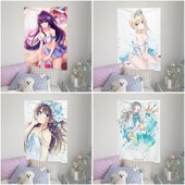 二次美少女动漫背景布墙布直播主播布置装 饰改造卧室宿舍房间挂毯