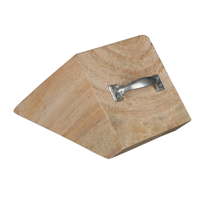 小型汽车三角木止退器挡轮胎定位实心木质停车止阻器垫防滑溜车