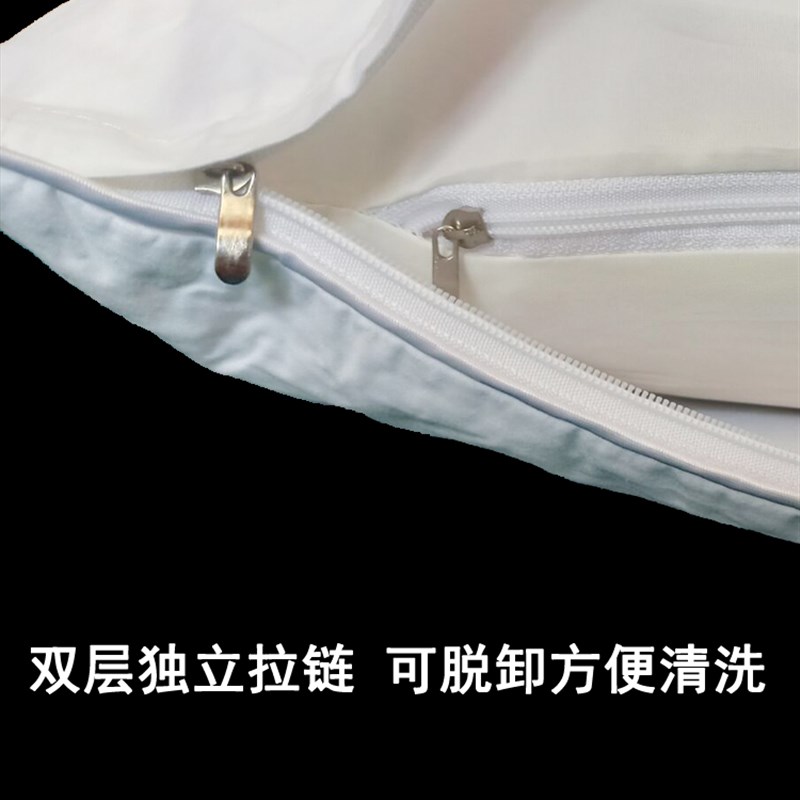 羽绒枕头枕芯内胆套纯棉防羽双层自充绒半成品单人成人儿童枕芯皮