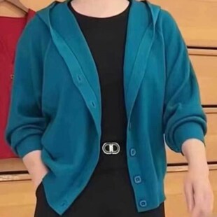 连帽衫女蝙蝠衫宽松针织开衫春秋上衣外套二八月网红上衣