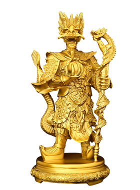 黄铜龙王爷神像东海龙王铜像家居客厅摆件工艺品装饰品