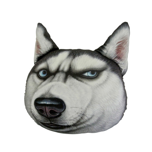 3D二哈抱枕doge神烦狗头靠垫哈士奇暖手座椅腰靠床头靠枕沙发靠背