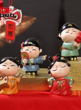 国潮古风唐小圆和小竹马情侣摆件创意家居桌面工位装饰品礼物