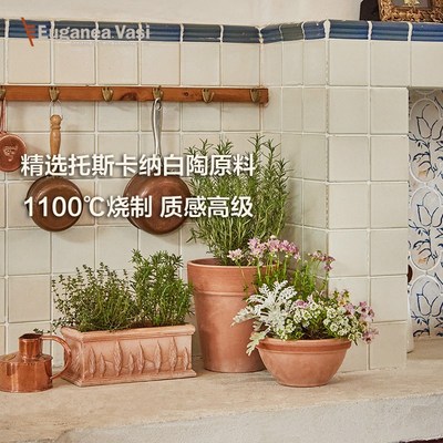 EV陶盆丝柏浮雕手工长条盆欧式复古艺术别墅庭院户外花园装饰花盆