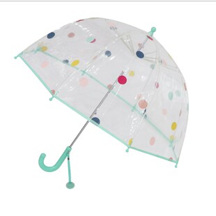 儿童夏季雨伞女宝波点可爱透明踩泥坑玩水拱形伞拍照百搭轻便可爱