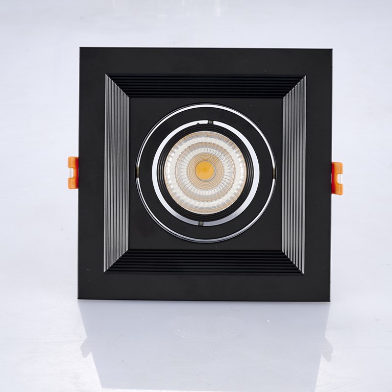 单头黑色方型10W led双头格栅灯射灯 嵌入式斗胆天花灯 COB筒灯5W