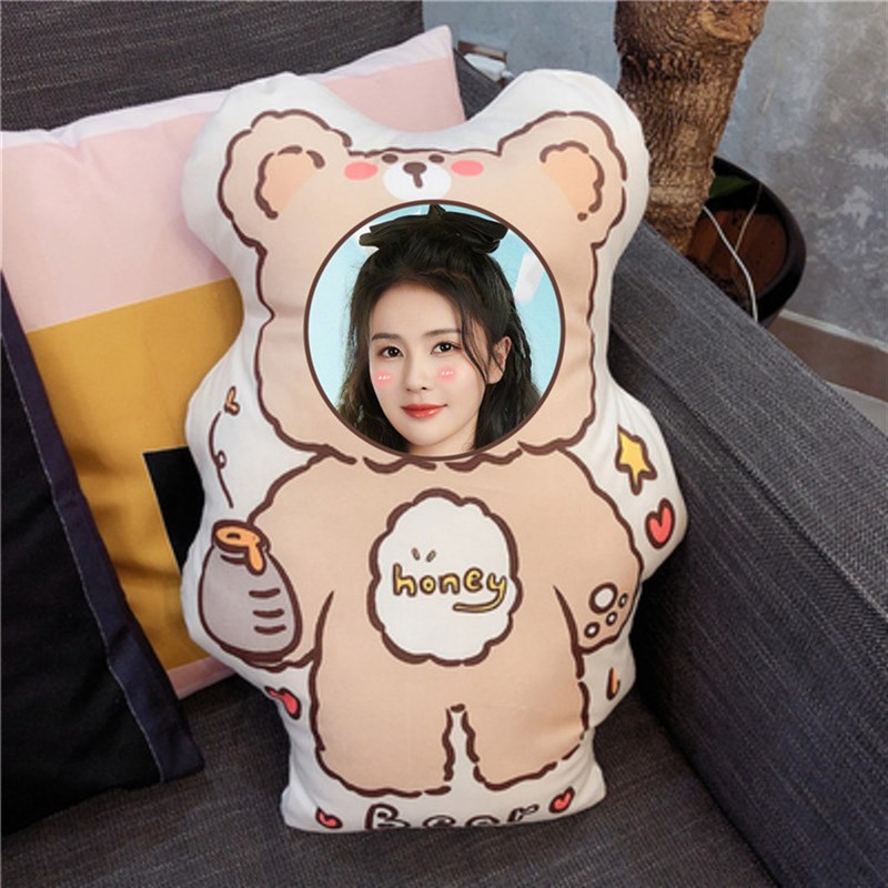 diy白鹿人形抱枕发照片定制卡通毛绒公仔送男朋友真人娃娃玩偶女