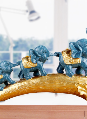 招财大象摆件客厅电视酒柜创意玄关家居装饰品茶几办公室书架桌面