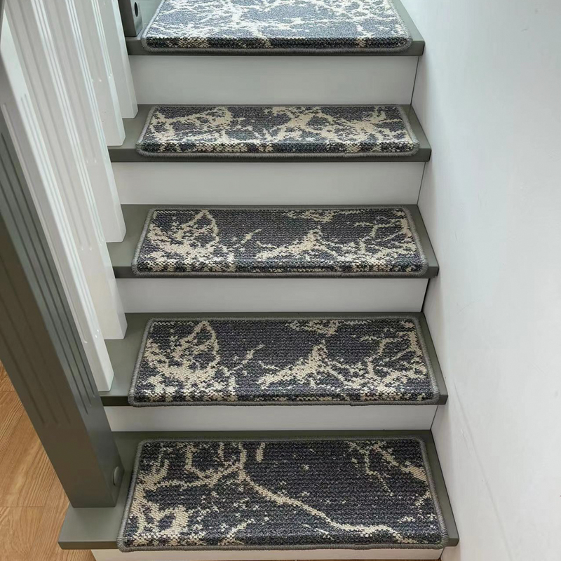 免胶自粘别墅家用轻奢长方形楼梯踏步地毯实木大理石防滑台阶脚垫
