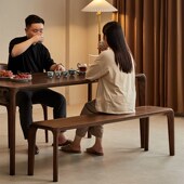 北美黑胡桃木长凳实木长凳子长条凳榫卯家用长凳餐椅创意床尾凳