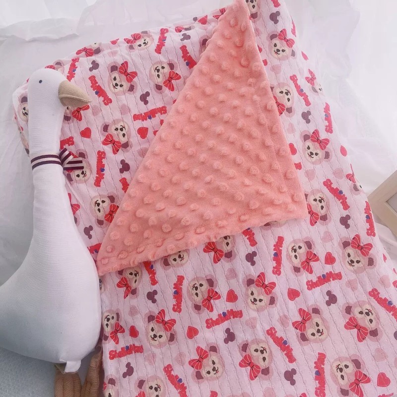 儿童豆豆毯四季毯宝宝安抚毯幼儿园卡通提花透气盖毯推车毯空调被