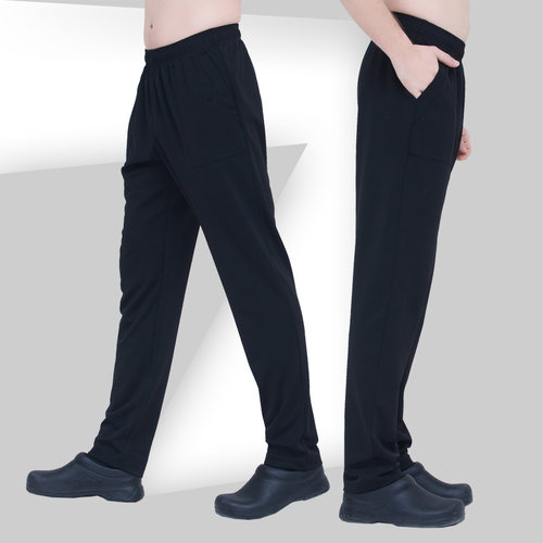 黑色保洁裤女裤宾馆保洁员工作制服长裤工作裤松紧直筒裤子女大码