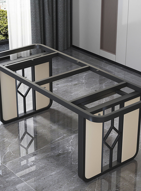 意式轻奢不锈钢桌腿桌脚桌架支架定制大理石岩板餐桌桌腿金属底座