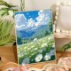 山野草原田园风景数字油画diy填充填色手工绘花卉丙烯油彩装 饰画