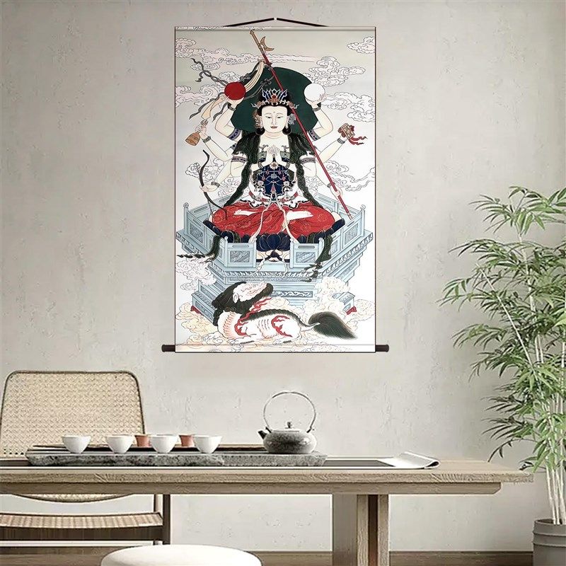 道家道观斗姆元君斗母斗姥画像挂画卷轴挂轴装饰画玄关