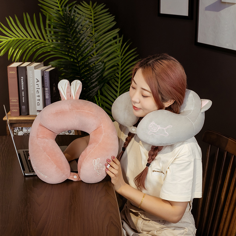 卡通u型护颈枕护颈椎脖子靠枕头午睡觉用可爱飞机旅行车用办公室