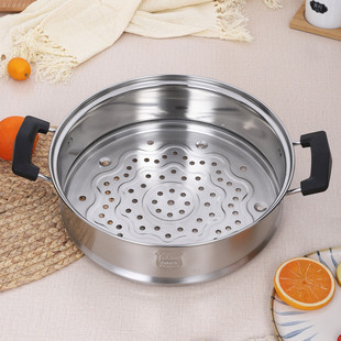 凹口加高蒸笼笼屉304不锈钢蒸格炒锅蒸锅篦子一体式通用加深加厚