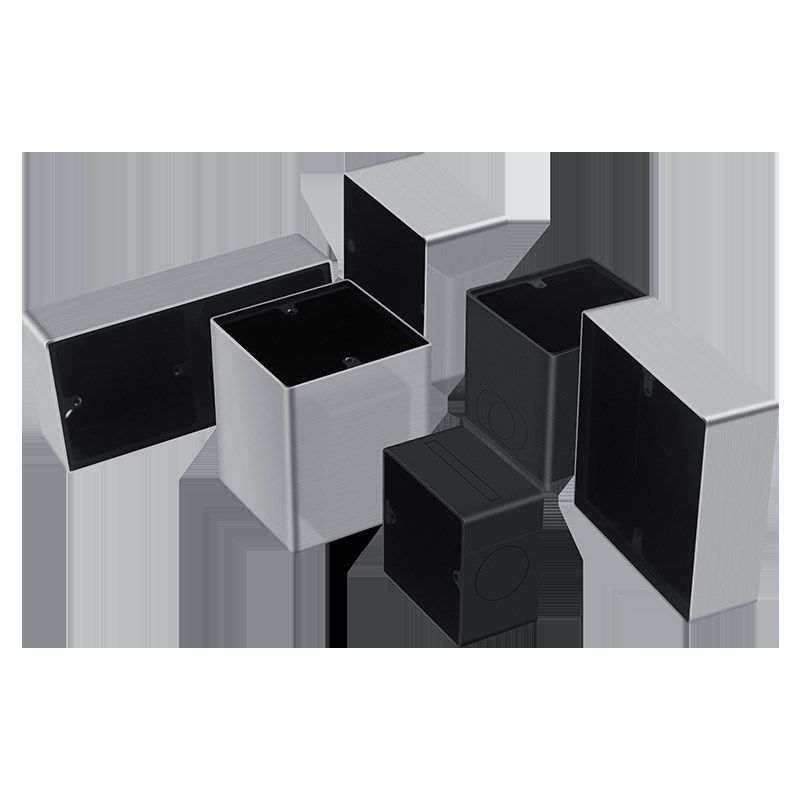 瑞博地插插座金属明装86一位开关底盒不锈钢黑铁墙壁开关接线底盒