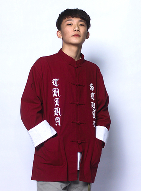 Funkystyle中国风外套男唐装夹克盘扣复古中山中式上衣国潮春秋季