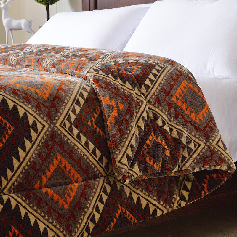 美式毯子三层法兰绒毛毯被加厚保暖珊瑚绒毯被芯冬季双人盖毯冬被