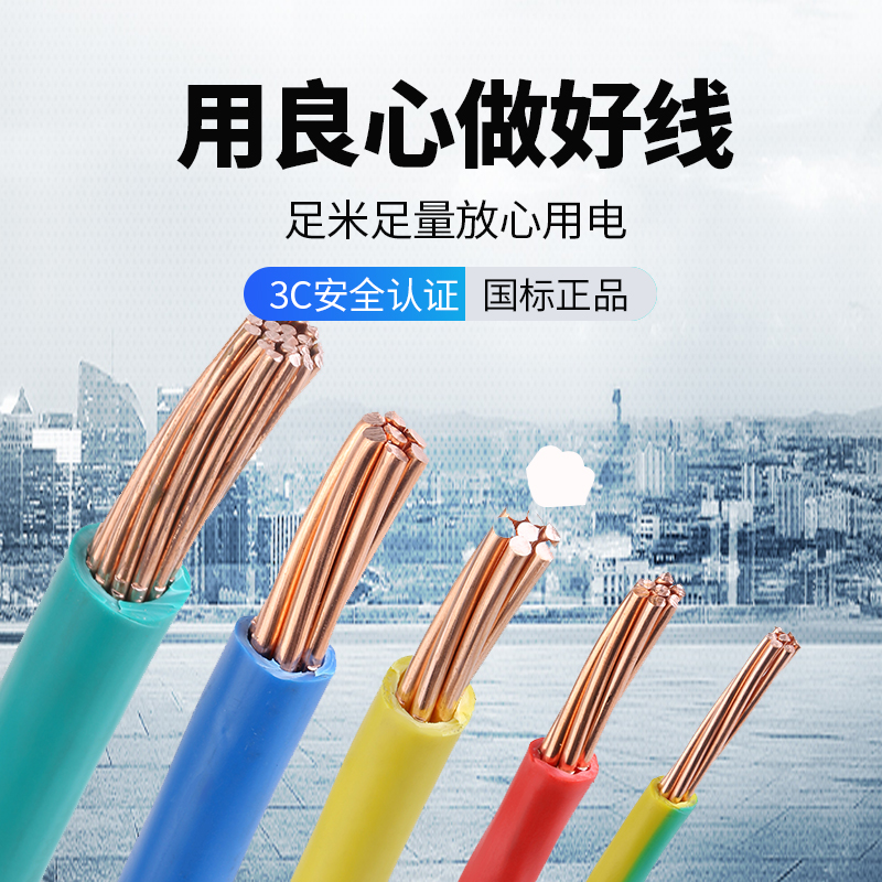 家用BV10国标铜线16 25 35 50 70平方铜芯多股单芯阻燃家装电缆