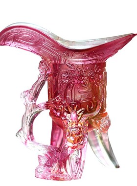 琉璃举杯同庆爵杯摆件居家办公桌面摆放装饰商务送礼中式收藏礼品