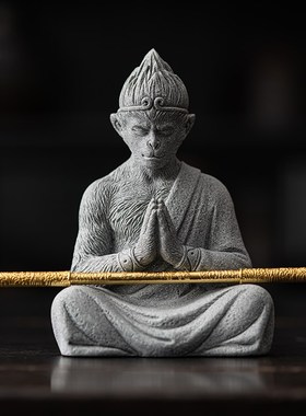 新中式创意孙悟空齐天大圣斗战胜佛生肖猴子摆件茶桌鱼缸造景装饰