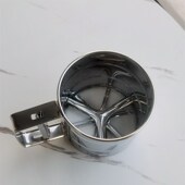 不锈钢面粉筛带手柄手持半自动过滤网筛蛋糕粉杯筛烘焙工具V1