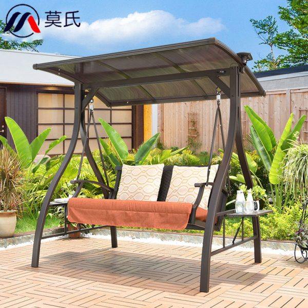室外秋千摇椅庭院花园别墅双人吊椅家用阳台太阳能阳光板荡秋千,住宅家具,户外秋千,淘宝优惠券,粉丝福利购,淘宝优惠卷