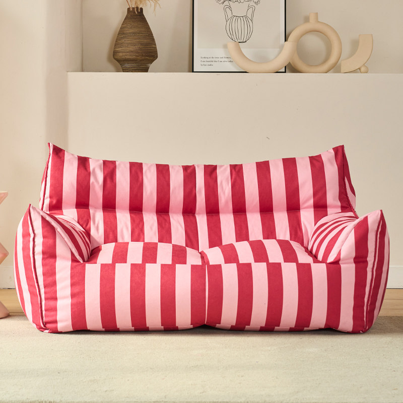 奶油风懒人沙发豆袋榻榻米儿童阅读区小沙发客厅卧室单双人休闲椅