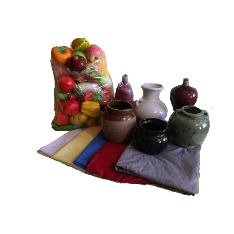教具美术用品画材 陶瓷器静物陶罐衬布蜡果组合素描套装 包邮