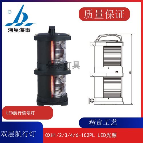 海星船用LED航行信号灯CXH1/2/3/4/6-102PL左右舷灯桅灯罩不锈钢