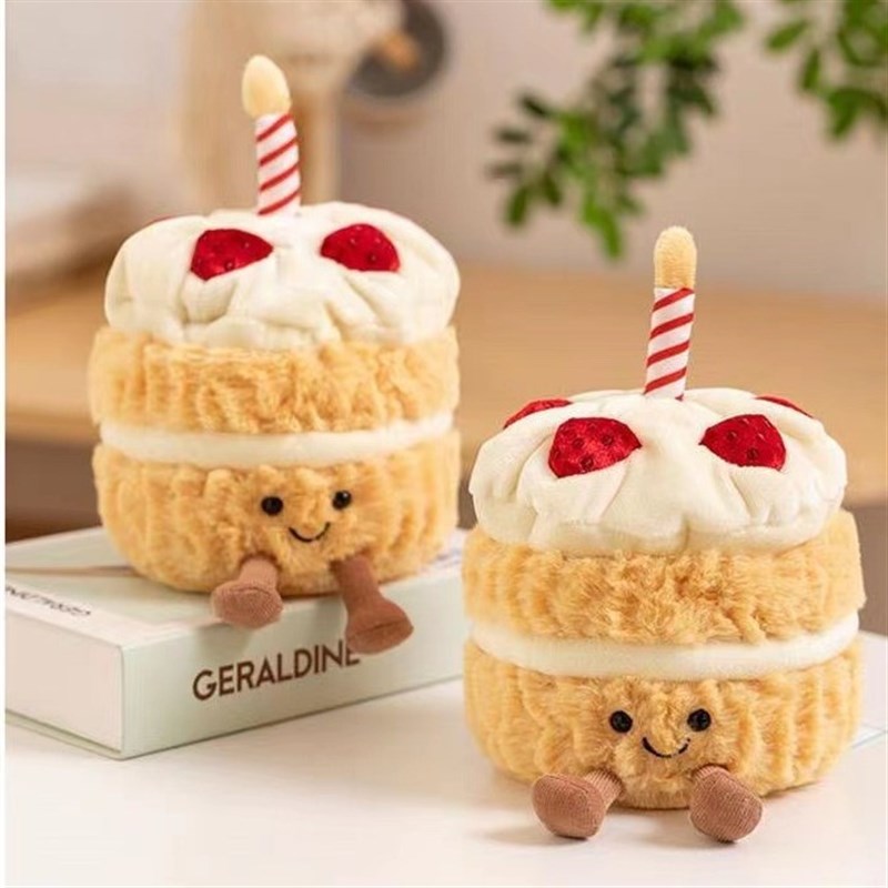 可爱卡通生日蜡烛会唱生日歌会发光生日蛋糕毛绒公仔玩偶娃娃礼物