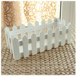 实木小栅栏杆白色田园篱笆干花假花木质栏栅围栏装 饰花阳台护栏