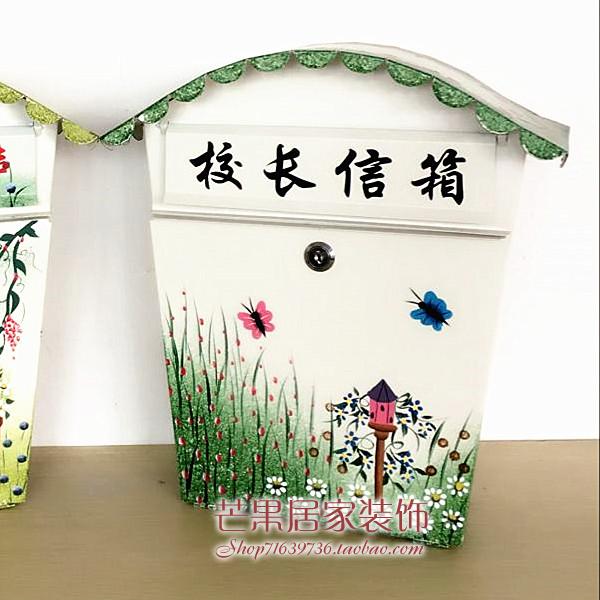 欧式创意带锁意见箱挂墙投诉建议箱信报箱学校户外防水室外信箱