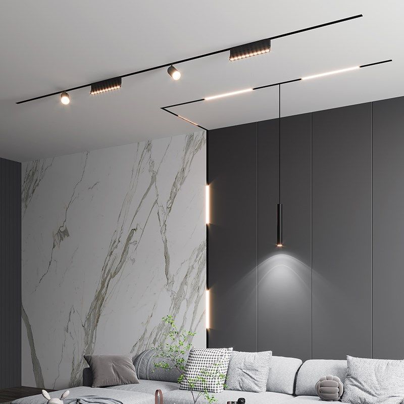 磁吸轨道灯嵌入式无主灯客厅照明家用暗藏无边框线形灯led泛光灯,家装灯饰光源,轨道磁吸灯,淘宝优惠券,粉丝福利购,淘宝优惠卷