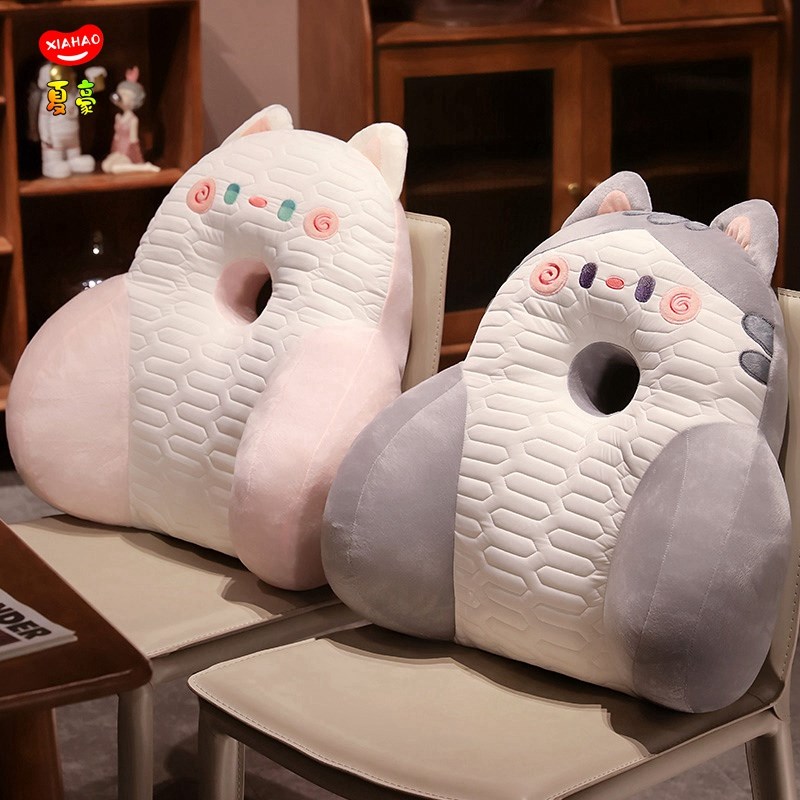 冰豆豆办公室座椅靠枕久坐护腰靠垫腰枕靠背垫椅子沙发抱枕腰靠夏