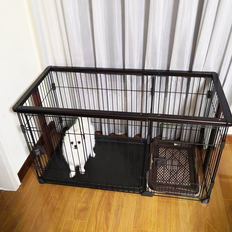 木质狗笼子狗窝带厕所柴犬博美大中小型犬宠物室内围栏栅栏隔离门