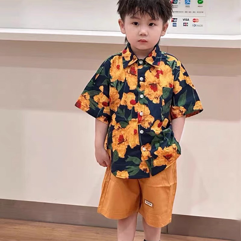 夏威夷衬衫亲子装2024新款夏装一家三口母子港风三亚沙滩海边度假