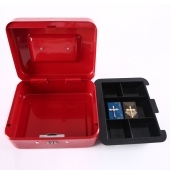 密码 盒收纳盒储蓄罐 零钱盒带锁钱箱手提小铁箱子收银箱保险盒密码