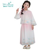 唐装 古风两件套裙儿童新中式 汉服女童春夏2024新款 汪小荷童装