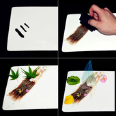 意境菜装 饰酱汁刷果酱画工具盘饰神器 盘魔法刷创意厨用网红摆盘装